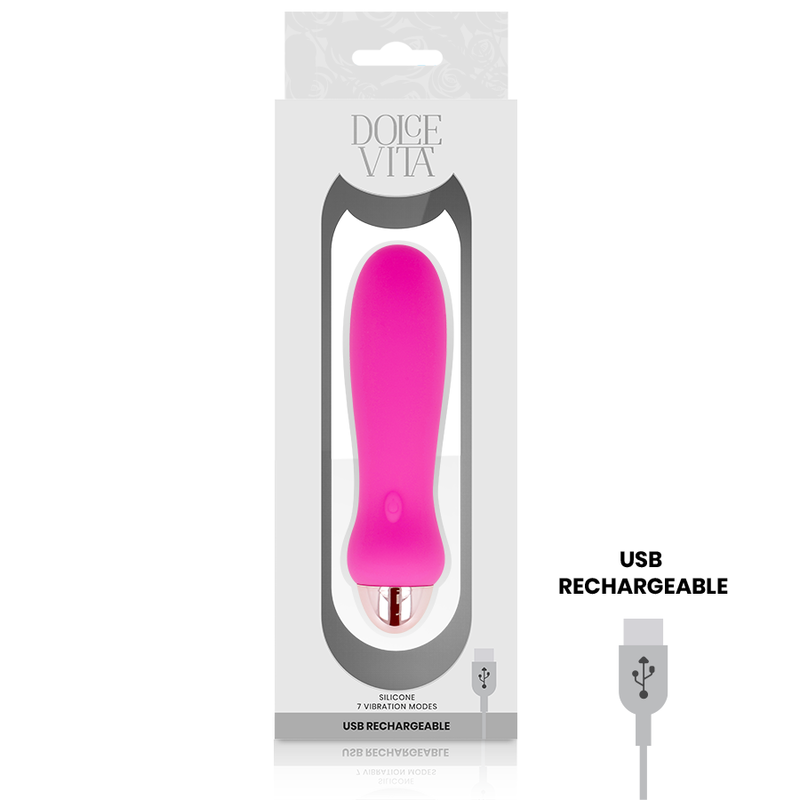 DOLCE VITA - AUFLADBARER VIBRATOR FÜNF ROSA 7 GESCHWINDIGKEITEN – Bild 3