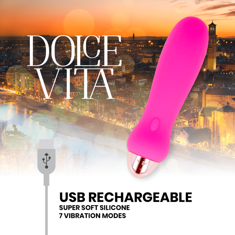 DOLCE VITA - AUFLADBARER VIBRATOR FÜNF ROSA 7 GESCHWINDIGKEITEN – Bild 4