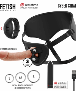 FETISH SUBMISSIVE CYBER STRAP - GURT MIT DILDO- UND BULLET-FERNBEDIENUNGS-UHRENTECHNOLOGIE