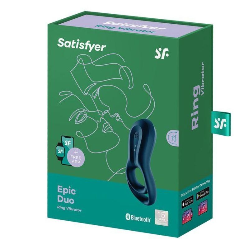 SATISFYER - EPIC DUO RINGVIBRATORAPP BLAU – Bild 3