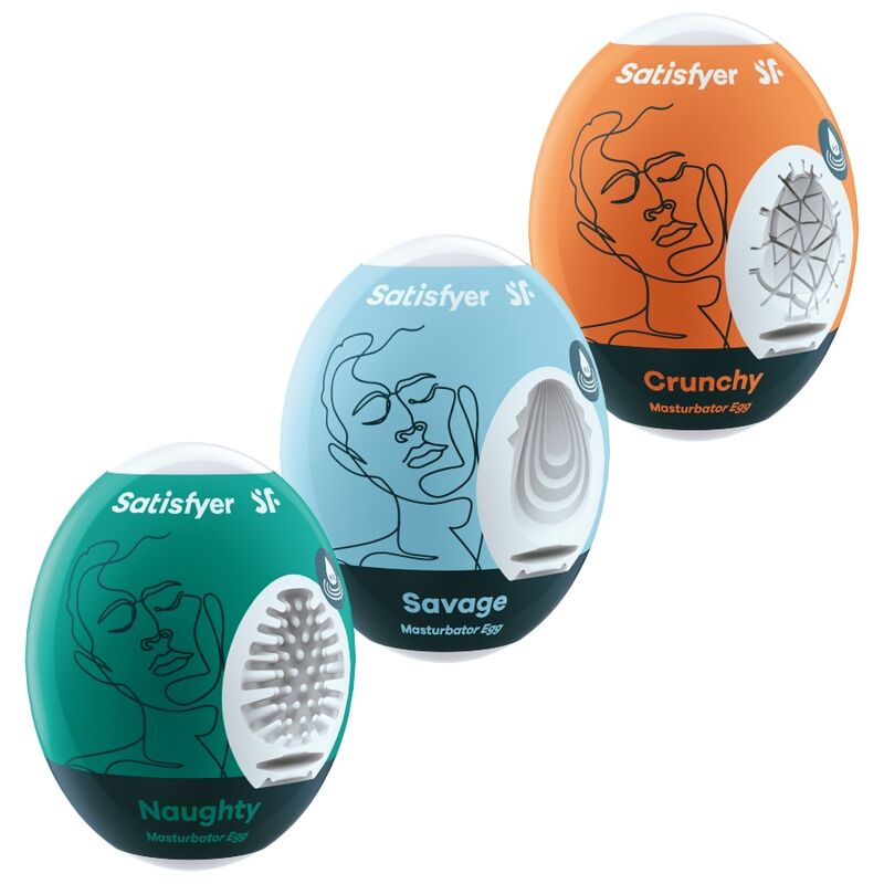 SATISFYER - 3 MASTURBATOR EIER NAUGHTY, SAVAGE  CRUNCHY