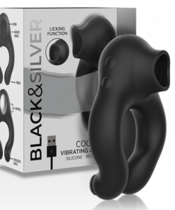BLACKSILVER - VIBRATORRING AUS SILIKON, 3 MOTOREN, WIEDERAUFLADBAR, SCHWARZ