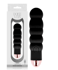 DOLCE VITA - AUFLADBARER VIBRATOR SECHS SCHWARZ 7 GESCHWINDIGKEITEN