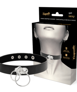 COQUETTE CHIC DESIRE - DOPPELRING-HALSBAND AUS VEGANEM LEDER
