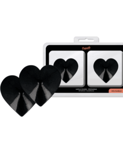 COQUETTE CHIC DESIRE - NIPPELABDECKUNGEN MIT SCHWARZEN HERZEN