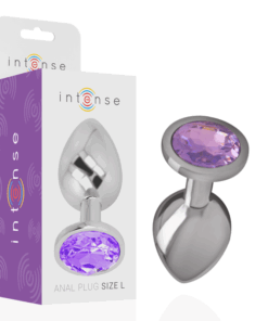 INTENSE - ANALPLUG AUS ALUMINIUMMETALL MIT VIOLETTEM KRISTALL, GRÖSSE S
