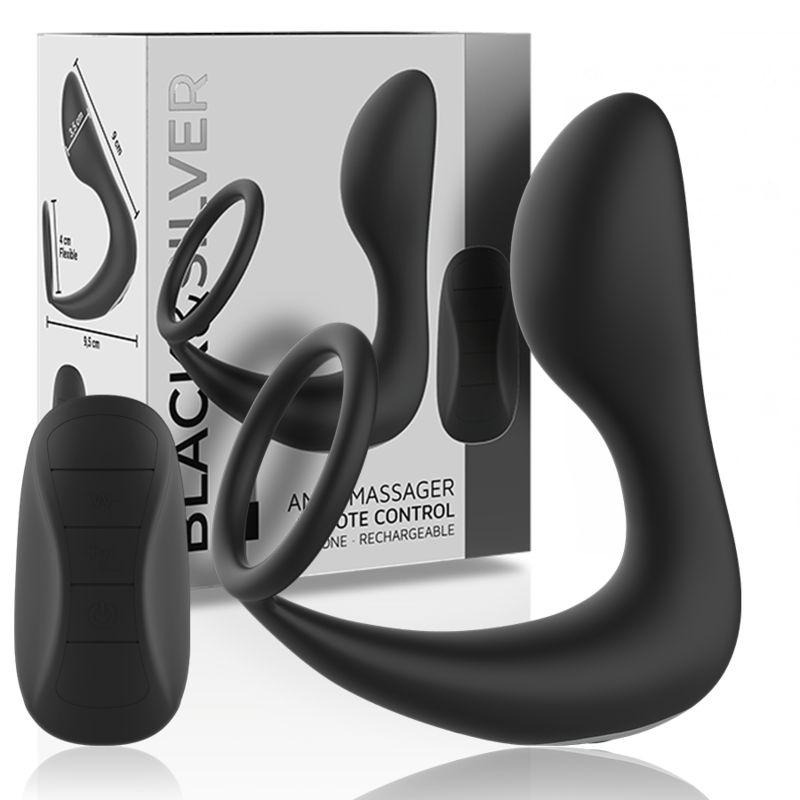 BLACKSILVER - ANALMASSAGER MIT FERNBEDIENUNG, WIEDERAUFLADBARES SILIKON SCHWARZ