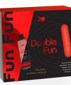 INTT RELEASES - DOPPELTER SPASS-KIT MIT VIBRIERENDER KUGEL UND ERDBEER-MASSAGEGEL