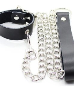 OHMAMA FETISH - PENIS-HALSKETTE UND LEDERARMBAND MIT METALLKETTE