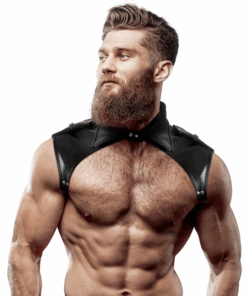 FETISH SUBMISSIVE ATTITUDE - HERRENBRIGADE VERSTELLBARER HALSHARNESS AUS ÖKOLEDER