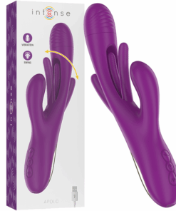 INTENSE - APOLO WIEDERAUFLADBARER MULTIFUNKTIONSVIBRATOR 7 VIBRATIONEN MIT LILA SCHWINGENDER ZUNGE