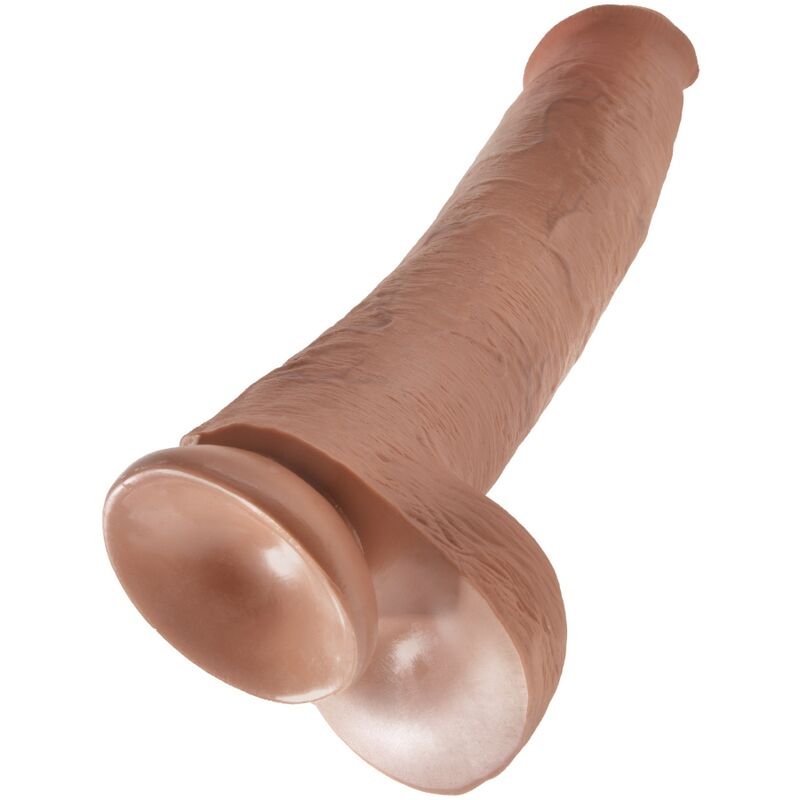 KING COCK - REALISTISCHER PENIS MIT KUGELN 34.2 CM KARAMELL – Bild 4