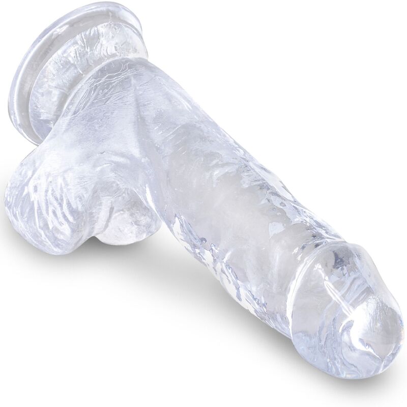 KING COCK - CLEAR REALISTISCHER PENIS MIT EIEREN 10.1 CM TRANSPARENT – Bild 3