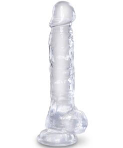 KING COCK - CLEAR REALISTISCHER PENIS MIT EIEREN 16.5 CM TRANSPARENT