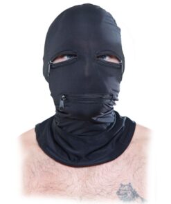 FETISH FANTASY SERIES - KAPUZE MIT REISSVERSCHLÜSSEN SCHWARZ