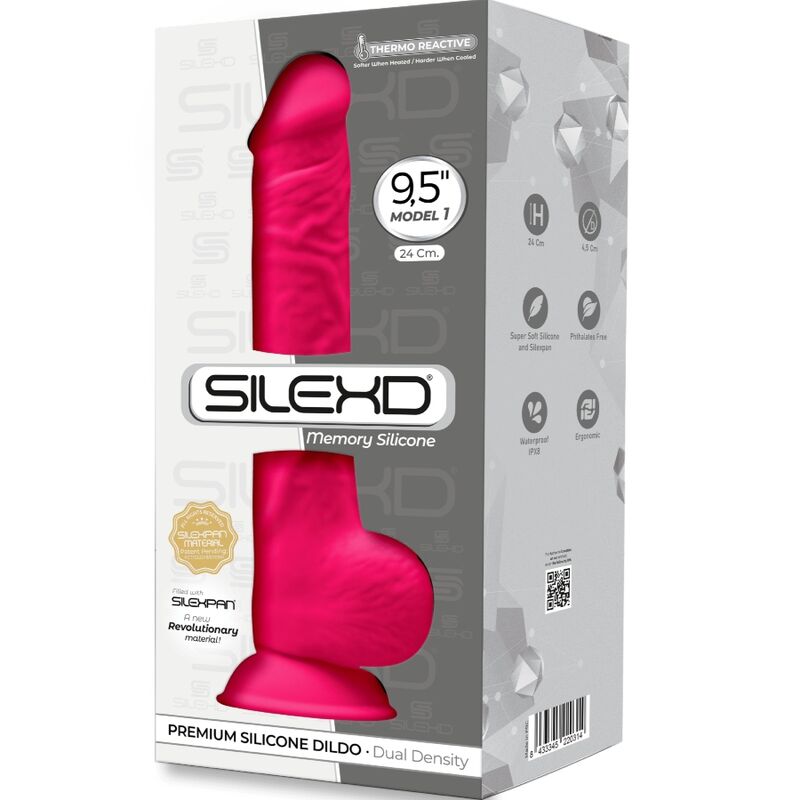 SILEXD - MODELL 1 REALISTISCHER PENIS PREMIUM SILEXPAN SILIKON FUCHSIA 24 CM – Bild 3