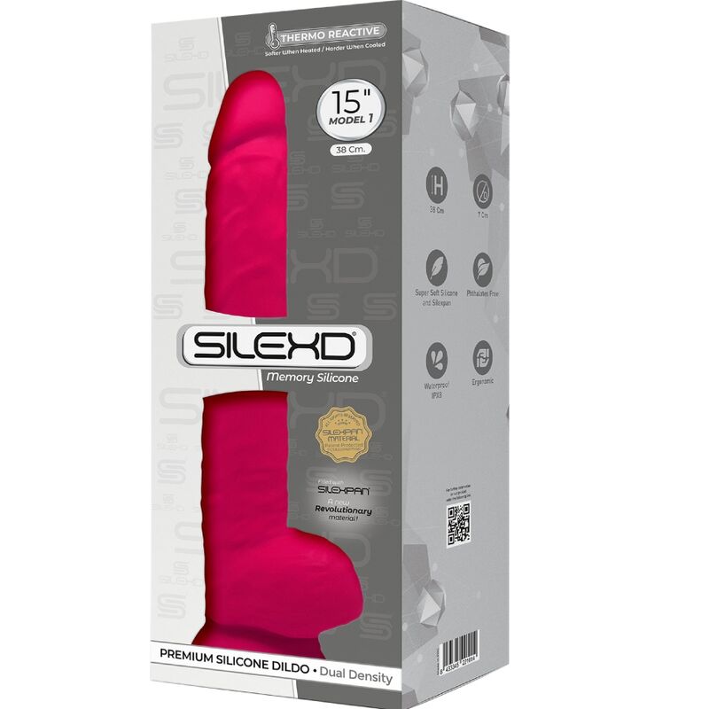 SILEXD - MODEL 1 REALISTISCHER PENIS PREMIUM SILEXPAN SILIKON FUCHSIA 38 CM – Bild 2