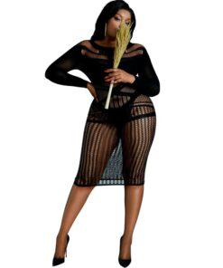 MOONLIGHT - MODEL 3 KLEID SCHWARZ ÜBERGRÖSSE