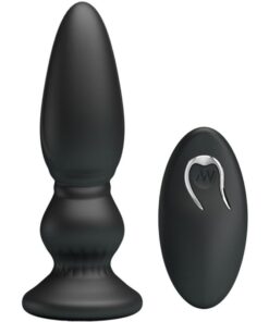MR PLAY - LEISTUNGSSTARKER VIBRATOR MIT FERNBEDIENUNG, ANALSTECKER, SCHWARZ