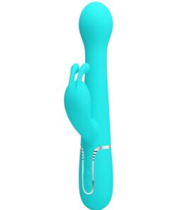 PRETTY LOVE - DEJON RABBIT VIBRATOR 3 IN 1 MULTIFUNKTIONS-AQUAGRÜN