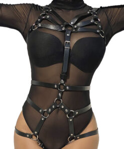 SUBBLIME - KÖRPERHARNESS VERSTELLBARE RIEMEN LEDER SCHWARZ EINE GRÖSSE