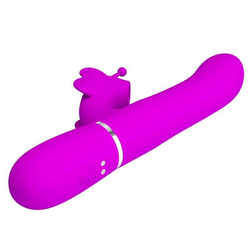 PRETTY LOVE - MULTIFUNKTIONS-KANINCHENVIBRATOR 4 IN 1 SCHMETTERLING FUCHSIA – Bild 4