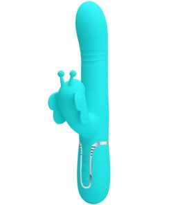 PRETTY LOVE - MULTIFUNKTIONS-KANINCHENVIBRATOR 4 IN 1 SCHMETTERLING AQUAGRÜN