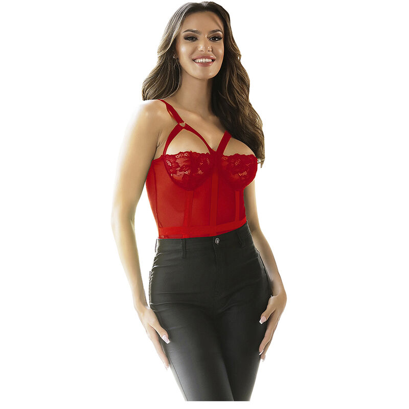 SUBBLIME - TEDDY CON LIGUERO DETALLE TIRAS PECHO ROJO S/M – Bild 3