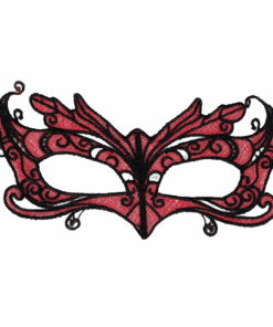 QUEEN LINGERIE - SPITZENMASKE MIT ROTEN DETAILS