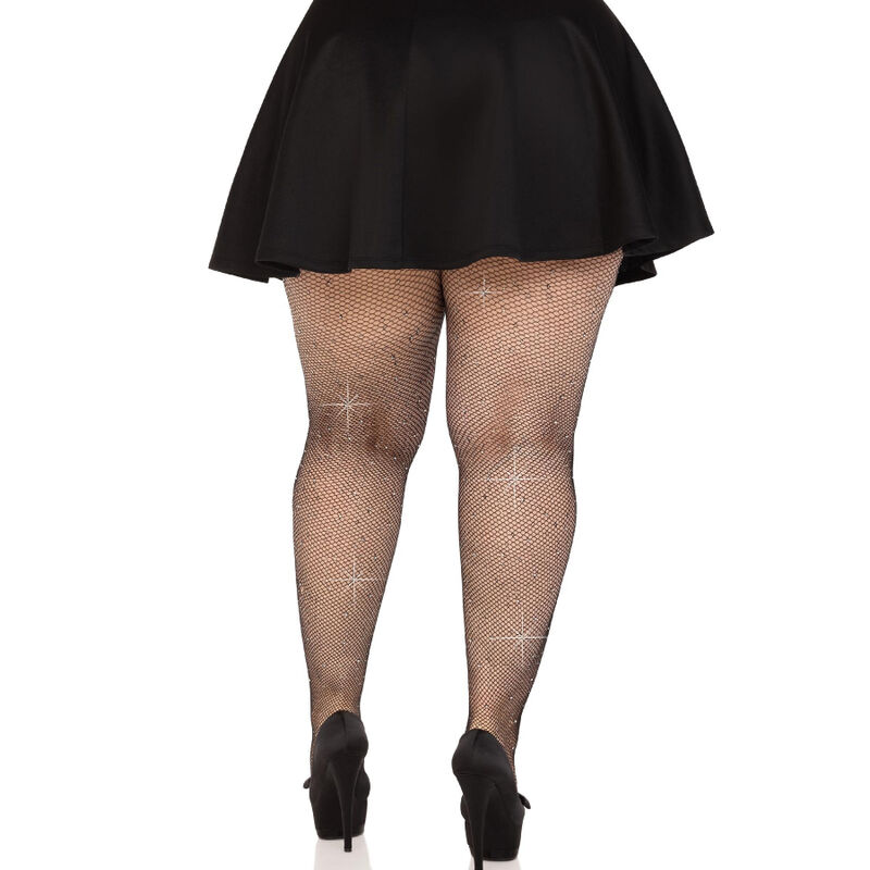 LEG AVENUE - MEDIAS REJILLA CRISTALIZADA NEGRO PLUS SIZE – Bild 2