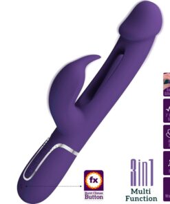 PRETTY LOVE - KAMPAS RABBIT 3 IN 1 MULTIFUNKTIONSVIBRATOR MIT ZUNGE VIOLETT