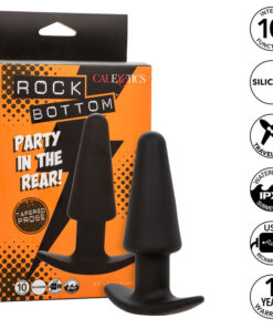 CALEXOTICS - ROCK BOTTOM TAPERED ANAL PLUG 10 VIBRACIONES SILIKON SCHWARZ