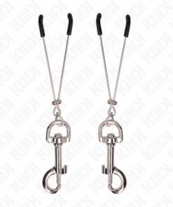 KINK - DÜNNE HAKEN-NIPPELKLAMMERE SILBER 7 CM
