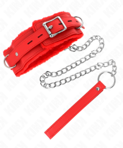 Alternative view of KINK - HALSBAND MIT LEINE 65 CM MIT EINSCHRÄNKUNGEN ROT 36-42 CM X 5,5 CM