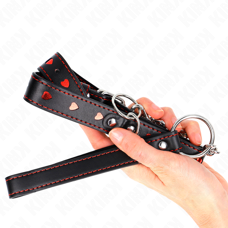 KINK - HALSKETTE MIT BAND 65 CM HERZDETAILS 52,5 X 2,5 CM – Bild 5