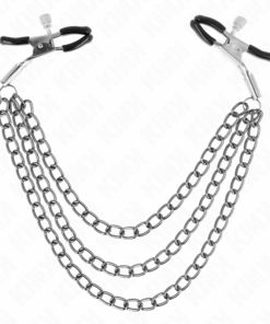 KINK - NIPPELKLEMMEN MIT 3 KETTEN SCHWARZ 20/23/28 CM
