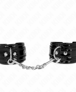 KINK - GLÄNZENDE NEOPREN-HANDMANSCHETTEN VERSTELLBAR 17-24 CM X 4,5 CM