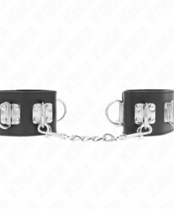 KINK - MULTIPOSITION HANDGELENKFESSELN MIT VORHÄNGESCHLOSS VERSCHLUSS SCHWARZ VERSTELLBAR 16-23 CM X 5,5 CM