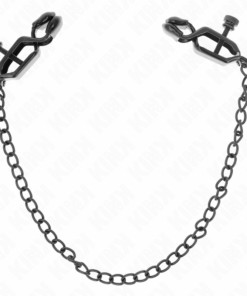 KINK - FLACHE KETTE NIPPELKLEMMEN SCHWARZ 30 CM