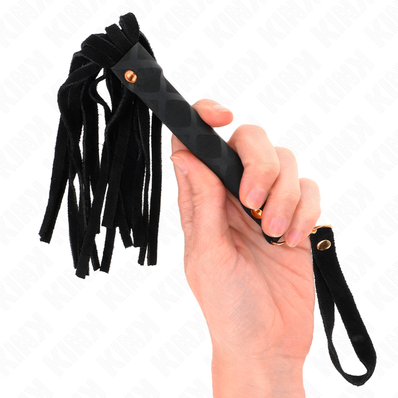 KINK - SCHWARZE WILDLEDER MINI-PEITSCHE 30 CM – Bild 3