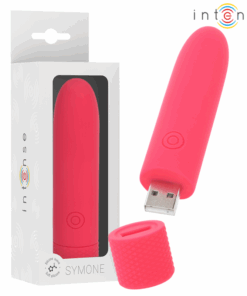 INTENSE - SYMONE USB WIEDERAUFLADBARER VIBRIERENDER BULLET 8 VIBRATIONEN ROT 10 X 2,2 CM
