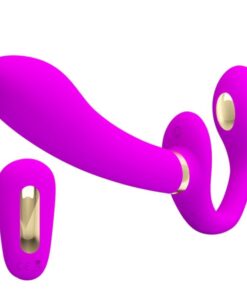 PRETTY LOVE - THUNDERBIRD DOPPELTER STRAP-ON-VIBRATOR MIT FERNBEDIENUNG LILA