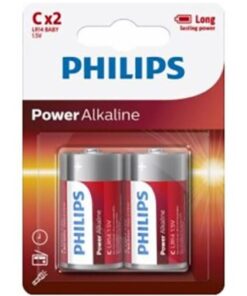 PHILIPS - POWER ALKALINE BATTERIE C LR14 BLISTER*2