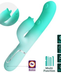 PRETTY LOVE - GIGI MULTIFUNKTIONS-RABBIT-VIBRATOR AQUAGRÜN