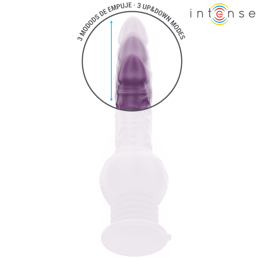 INTENSE - TATUM MULTIFUNKTIONSVIBRATOR MIT AUF- UND ABVIBRATION 24 CM LILA – Bild 4