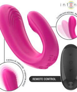 Alternative view of INTENSE - JANET DOPPELTER U-FÖRMIGER STIMULATOR UND VIBRATOR MIT FERNBEDIENUNG ROSA