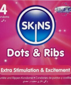 SKINS - DOTS  RIBS PREMIUM-KONDOME 4ER-PACK