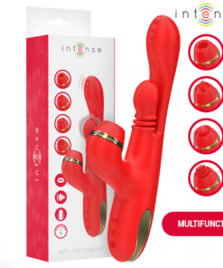 INTENSE - KATY MULTIFUNKTIONS-KLITORIS-STIMULATOR 4 AUSTAUSCHBARE KÖPFE ROT