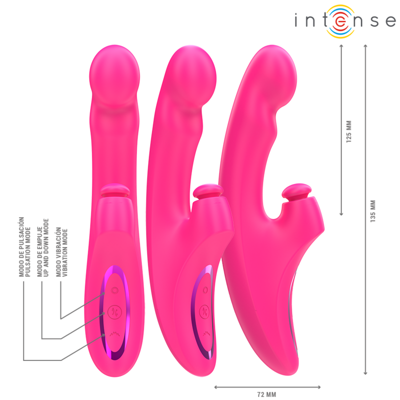 INTENSE - EMI VIBRATOR 13,5 CM MULTIFUNKTION 3 IN 1 10 VIBRATIONEN ROSA – Bild 3