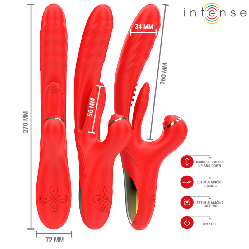 INTENSE - ROSALIA MULTIFUNKTIONSVIBRATOR 3 IN 1 ROT – Bild 3